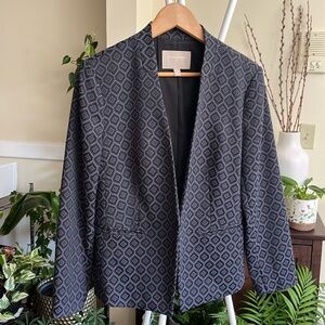 💙💜🩶Banana Republic Diamond Textured Coat Jacket Women’s 12-Bluish Gray